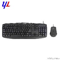 صفحه کلید و ماوس گرین مدل GKM305 با سیم و حروف فارسی رنگ مشکی