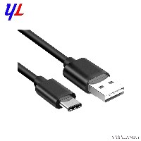 کابل شارژ موبایل یو اس بی به تایپ سی به طول سی سانتیمتر رنگ مشکی