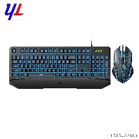 صفحه کلید و ماوس رپو مدل V120S با سیم گیمینگ رنگ مشکی