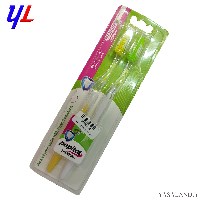 مسواک پاپیتال دو عددی بزرگسال با برس متوسط رنگ شیشه ای سفید و زرد