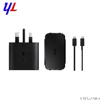 شارژر موبایل سامسونگ 45 وات USB-C نوع فست شارژ رنگ مشکی به همراه کابل
