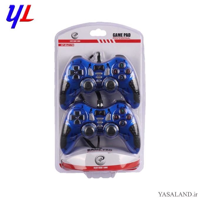 دسته بازی ایکس پی مدل XP-MX217M دو نفره شوکدار رنگ آبی