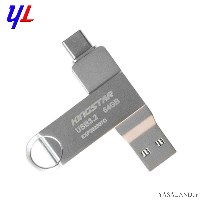 فلش کینگ استار مدل C60 ظرفیت 64 گیگابایت دو سر تایپ سی نوع USB 3.2 رنگ نقره ای