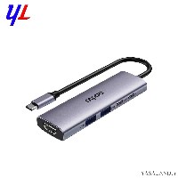 تبدیل پورت و اتصال رپو مدل XD51 تایپ سی به اچ دی ام آی + PD+USB3+Usb-C رنگ خاکستری