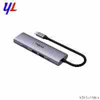 تبدیل پورت و اتصال رپو مدل XD61 تایپ سی به اچ دی ام آی+PD+USB3+RamReader TF+RamReader SD رنگ خاکستری