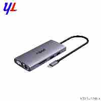 تبدیل پورت و اتصال رپو مدل XD101 تایپ سی به شبکه+VGA+USB3+RJ45+RamReader TF+RamReader SD رنگ خاکستری