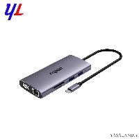 تبدیل پورت و اتصال رپو مدل XD101 تایپ سی به شبکه+VGA+USB3+RJ45+RamReader TF+RamReader SD رنگ خاکستری
